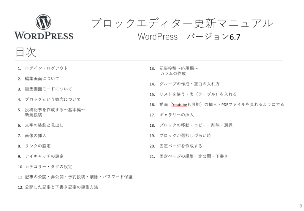 印刷用　WordPressマニュアル